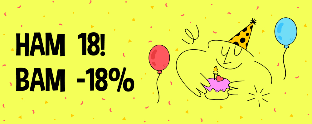 Нам 18 лет, а вам - 18% скидки! 🎁