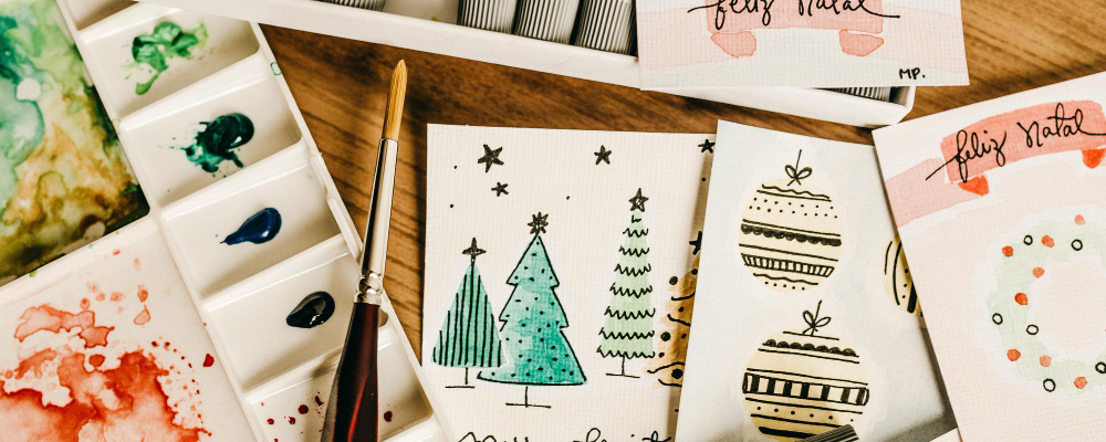 Минималистичные зимние открытки маркерами и линерами🖍️