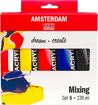 Набір акрилових фарб Amsterdam Standart, Mixing Set, 5*120 мл, Royal Talens Набір акрилових фарб Amsterdam Standart, Mixing Set, 5*120 мл, Royal Talens