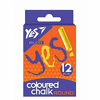 Мел "Erudite" 12 шт, цветной круглый, 400445 Yes