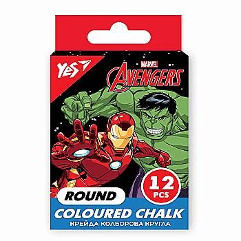 Крейда "Marvel. Avengers" 12 шт, кольорова кругла, 400475 Yes Крейда "Marvel. Avengers" 12 шт, кольорова кругла, 400475 Yes