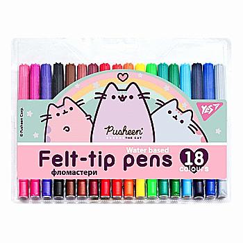 Фломастеры YES 18 цв. "Pusheen", 650533 Фломастеры YES 18 цв. "Pusheen", 650533