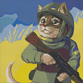 Набір з алмазною мозаїкою "Котик ЗСУ" 40*40 см, AMO7508 ТМ "Ідейка" Набір з алмазною мозаїкою "Котик ЗСУ" 40*40 см, AMO7508 ТМ "Ідейка"