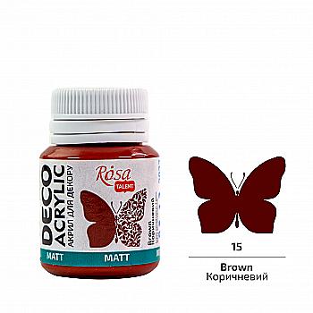 Акрил для декора, Коричневый, матовый, 20 мл, ROSA TALENT Акрил для декора, Коричневый, матовый, 20 мл, ROSA TALENT