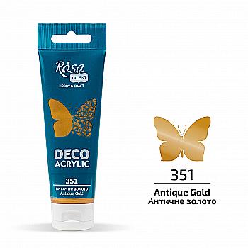 Акрил для декора, Античное золото, металлик, 75 мл, ROSA TALENT Акрил для декора, Античное золото, металлик, 75 мл, ROSA TALENT
