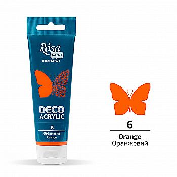 Акрил для декора, Оранжевый, матовый, 75 мл, ROSA TALENT Акрил для декора, Оранжевый, матовый, 75 мл, ROSA TALENT