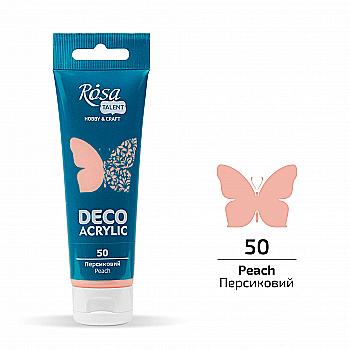Акрил для декора, Персиковый, матовый, 75 мл, ROSA TALENT Акрил для декора, Персиковый, матовый, 75 мл, ROSA TALENT