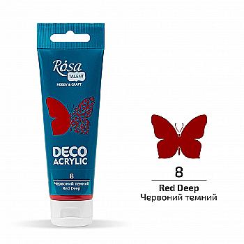 Акрил для декора, Красный темный, матовый, 75 мл, ROSA TALENT Акрил для декора, Красный темный, матовый, 75 мл, ROSA TALENT