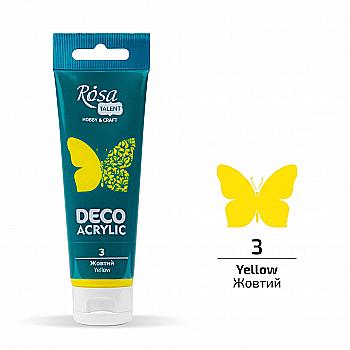 Акрил для декора, Желтый, матовый, 75 мл, ROSA TALENT Акрил для декора, Желтый, матовый, 75 мл, ROSA TALENT