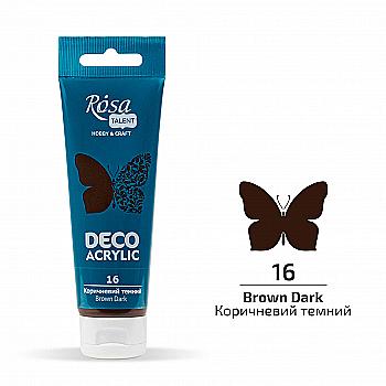 Акрил для декора, Коричневый темный, матовый, 75 мл, ROSA TALENT Акрил для декора, Коричневый темный, матовый, 75 мл, ROSA TALENT