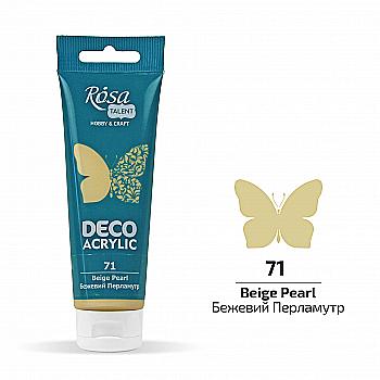 Акрил для декора, Бежевый, перламутр, 75 мл, ROSA TALENT Акрил для декора, Бежевый, перламутр, 75 мл, ROSA TALENT