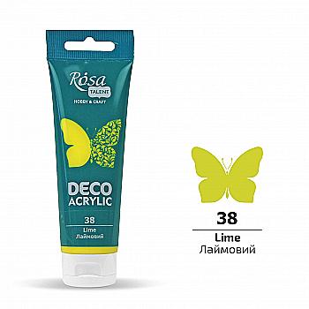 Акрил для декора, Лаймовый, матовый, 75 мл, ROSA TALENT Акрил для декора, Лаймовый, матовый, 75 мл, ROSA TALENT