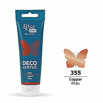 Акрил для декора, Медь, металлик, 75 мл, ROSA TALENT Акрил для декора, Медь, металлик, 75 мл, ROSA TALENT