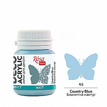 Акрил для декора, Голубая кантри, матовый, 20 мл, ROSA TALENT Акрил для декора, Голубая кантри, матовый, 20 мл, ROSA TALENT