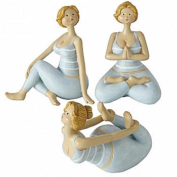 Статуэтка декоративная полистоун Женщина "Yoga" h=16 см, серо-голубой (3 вида), 2021031 Статуэтка декоративная полистоун Женщина "Yoga" h=16 см, серо-голубой (3 вида), 2021031