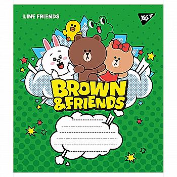 Зошит 12 кос. YES Line friends, 766308 Зошит 12 кос. YES Line friends, 766308