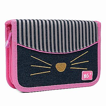 Пенал жесткий YES HP-04 "Kittycon", одинарный с двумя клапанами, 533123 Пенал жесткий YES HP-04 "Kittycon", одинарный с двумя клапанами, 533123