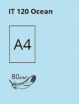 Бумага A4 100 л, 80 г/м2, паст Ocean 120 (св.голубой), Crystal Color Paper Бумага A4 100 л, 80 г/м2, паст Ocean 120 (св.голубой), Crystal Color Paper
