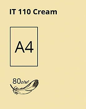 Папір A4 100 арк, 80 г/м2, паст Cream 110 (кремовий), Crystal Color Paper Папір A4 100 арк, 80 г/м2, паст Cream 110 (кремовий), Crystal Color Paper