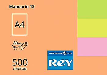 Папір A4 500 арк, 80 г/м2, неон Mandarin 12 (помаранчевий), REY Adagio Папір A4 500 арк, 80 г/м2, неон Mandarin 12 (помаранчевий), REY Adagio