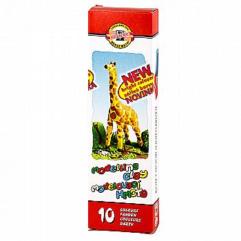 Outlet Пластилін 10 кол "Жираф" 200г 131504 карт.KIN/982767