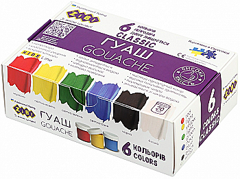 Гуаш CLASSIC 6 кол., 20мл, в карт.коробці, KIDS Line, ZB.6610