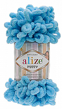 Пряжа мікрополіестер 16 Темно-блакитний, TM Alize Puffy Пряжа мікрополіестер 16 Темно-блакитний, TM Alize Puffy
