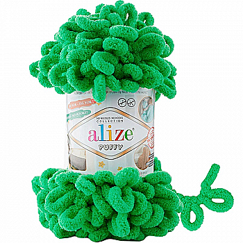 Пряжа мікрополіестер 778 Яскраво-салатовий, TM Alize Puffy Пряжа мікрополіестер 778 Яскраво-салатовий, TM Alize Puffy