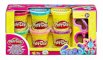 Набір пластиліну, 6 контейнерів (блискуча колекція), A5417, Play-Doh Набір пластиліну, 6 контейнерів (блискуча колекція), A5417, Play-Doh