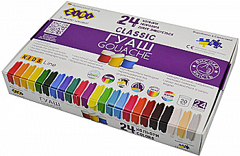 Гуаш CLASSIC 24 кол., 20мл, в карт.коробці, KIDS Line, ZB.6614 Гуаш CLASSIC 24 кол., 20мл, в карт.коробці, KIDS Line, ZB.6614
