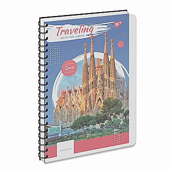 Тетрадь А4/144 кл. YES пласт. обл. Traveling, 160110