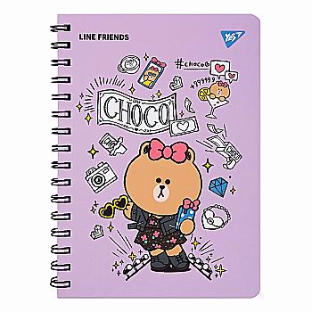 Блокнот А5 80 л. "Line Friends" Choco двойн. спер., с резинкой, YES 151771 Блокнот А5 80 л. "Line Friends" Choco двойн. спер., с резинкой, YES 151771