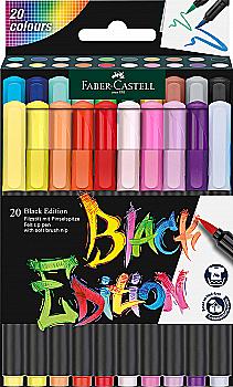 Фломастер-кисть 20 цв. Black Edition, картон, 116452 Faber-Castell Фломастер-кисть 20 цв. Black Edition, картон, 116452 Faber-Castell