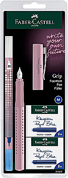 Набор ручек GRIP 2010 перо+2уп. картриджи +корректор чернильный, розовый корпус, 202037 Faber-Castell Набор ручек GRIP 2010 перо+2уп. картриджи +корректор чернильный, розовый корпус, 202037 Faber-Castell