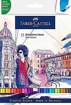 Набор маркеров AQUA 12 шт., двухсторонние, 164612 Faber-Castell Набор маркеров AQUA 12 шт., двухсторонние, 164612 Faber-Castell