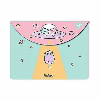 Папка-конверт на кнопці А4 "Pusheen" глітерна, 492192 Yes
