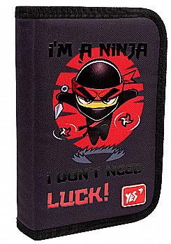 Пенал твердий YES HP-04 "Ninja", одинарний з двома клапанами, 533429 Пенал твердий YES HP-04 "Ninja", одинарний з двома клапанами, 533429