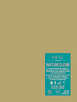 Блок для акварели, 180*240 20 л., 250г/м2, "Muse" Блок для акварели, 180*240 20 л., 250г/м2, "Muse"