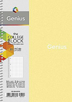 Коледж-блок B5 80 арк. "Genius" кл., спіраль, пластик, білий блок (4061) Коледж-блок B5 80 арк. "Genius" кл., спіраль, пластик, білий блок (4061)