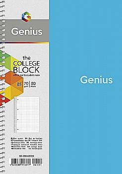Коледж-блок B5 80 арк. "Genius" кл., спіраль, пластик, білий блок (4047) Коледж-блок B5 80 арк. "Genius" кл., спіраль, пластик, білий блок (4047)