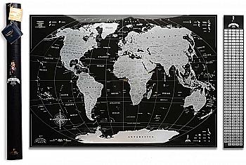 Скретч карта My Map Black edition, 88*63 см (англ. мова), срібна ТМ "My Gift" Скретч карта My Map Black edition, 88*63 см (англ. мова), срібна ТМ "My Gift"