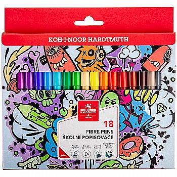 Фломастеры 18 цв. Teenage, картон 771002/18, Koh-i-Noor Фломастеры 18 цв. Teenage, картон 771002/18, Koh-i-Noor