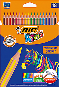 Карандаши 18 цв. Kids Еволюшн Страйпс, bc950524 BIC Карандаши 18 цв. Kids Еволюшн Страйпс, bc950524 BIC