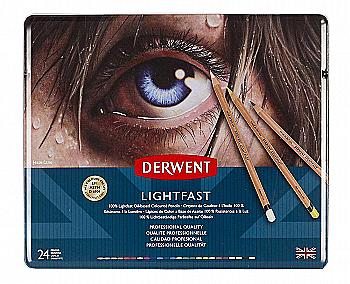 Набір олівців олійних "Lightfast", 24 кол., метал. коробка, Derwent Набір олівців олійних "Lightfast", 24 кол., метал. коробка, Derwent