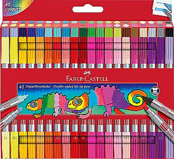 Фломастеры 40 цв. Fibre-Tip, двухсторонние, 151140 Faber-Castell Фломастеры 40 цв. Fibre-Tip, двухсторонние, 151140 Faber-Castell