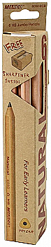 Олівці НВ з чинкою, трикутний 6 шт, MARCO Natural-Cedarlite Jumbo, 6050-6CB Олівці НВ з чинкою, трикутний 6 шт, MARCO Natural-Cedarlite Jumbo, 6050-6CB