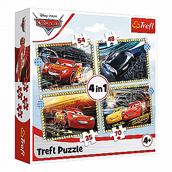 Пазл "4 в 1" - На старт, внимание, марш!/Disney Cars 3, Trefl, 34608 Пазл "4 в 1" - На старт, внимание, марш!/Disney Cars 3, Trefl, 34608