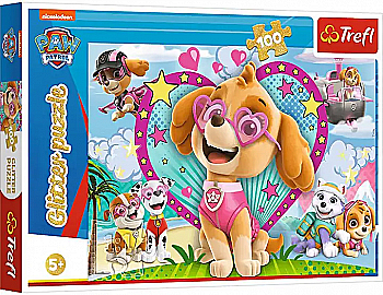 Пазл "100 Glitter" - В блеске Скай/Viacom Paw Patrol, Trefl, 14818 Пазл "100 Glitter" - В блеске Скай/Viacom Paw Patrol, Trefl, 14818