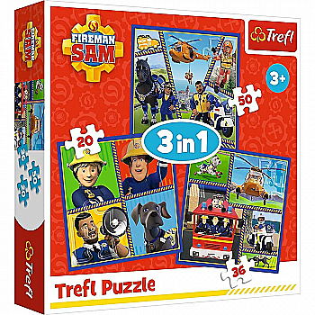 Пазл "3 в 1" - День пожежника Сема, Trefl, 34868 Пазл "3 в 1" - День пожежника Сема, Trefl, 34868