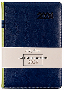 Щоденник датований А5 2024, "City", твердий, 368 стор., темно- синій, 252432, Leo Planner Щоденник датований А5 2024, "City", твердий, 368 стор., темно- синій, 252432, Leo Planner